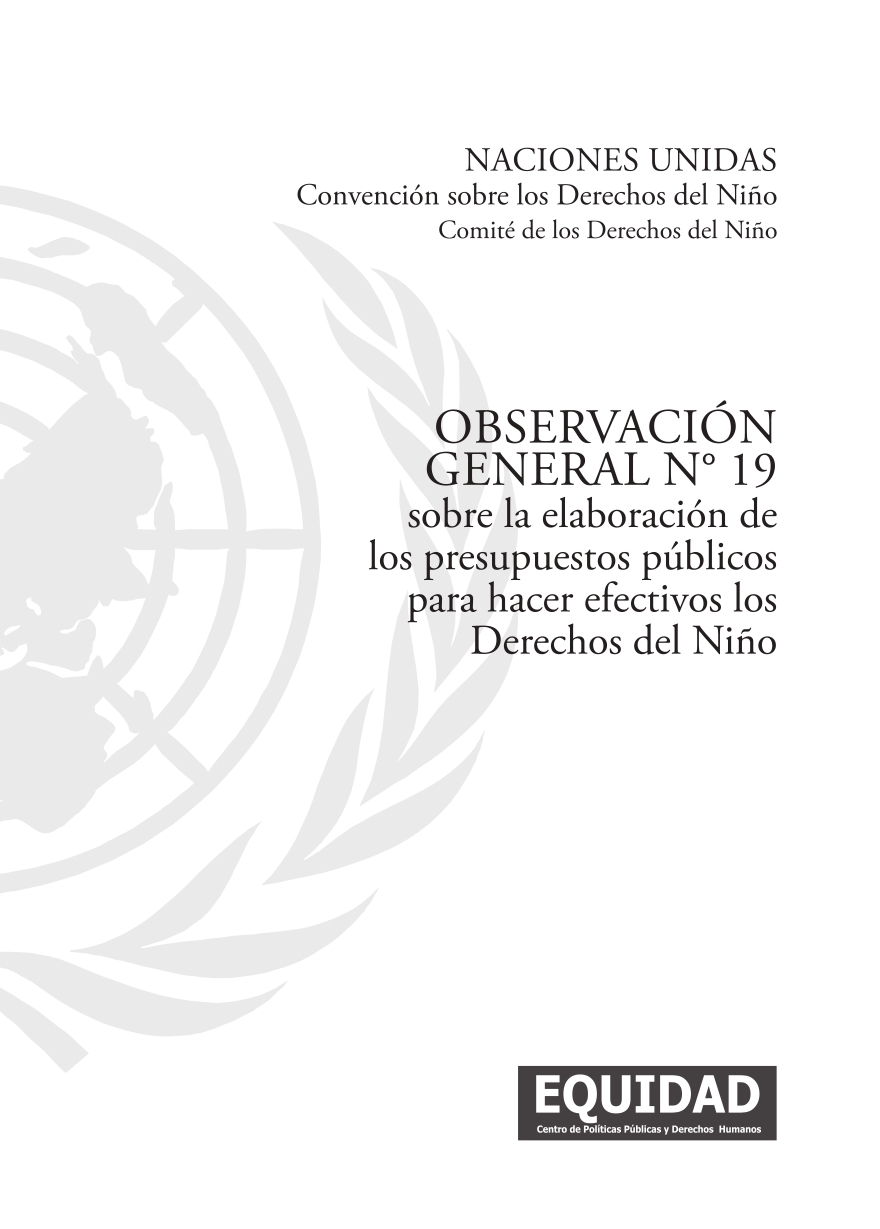 Observación General N°19 sobre la elaboración de los presupuestos públicos para hacer efectivos los Derechos del Niño (2017)