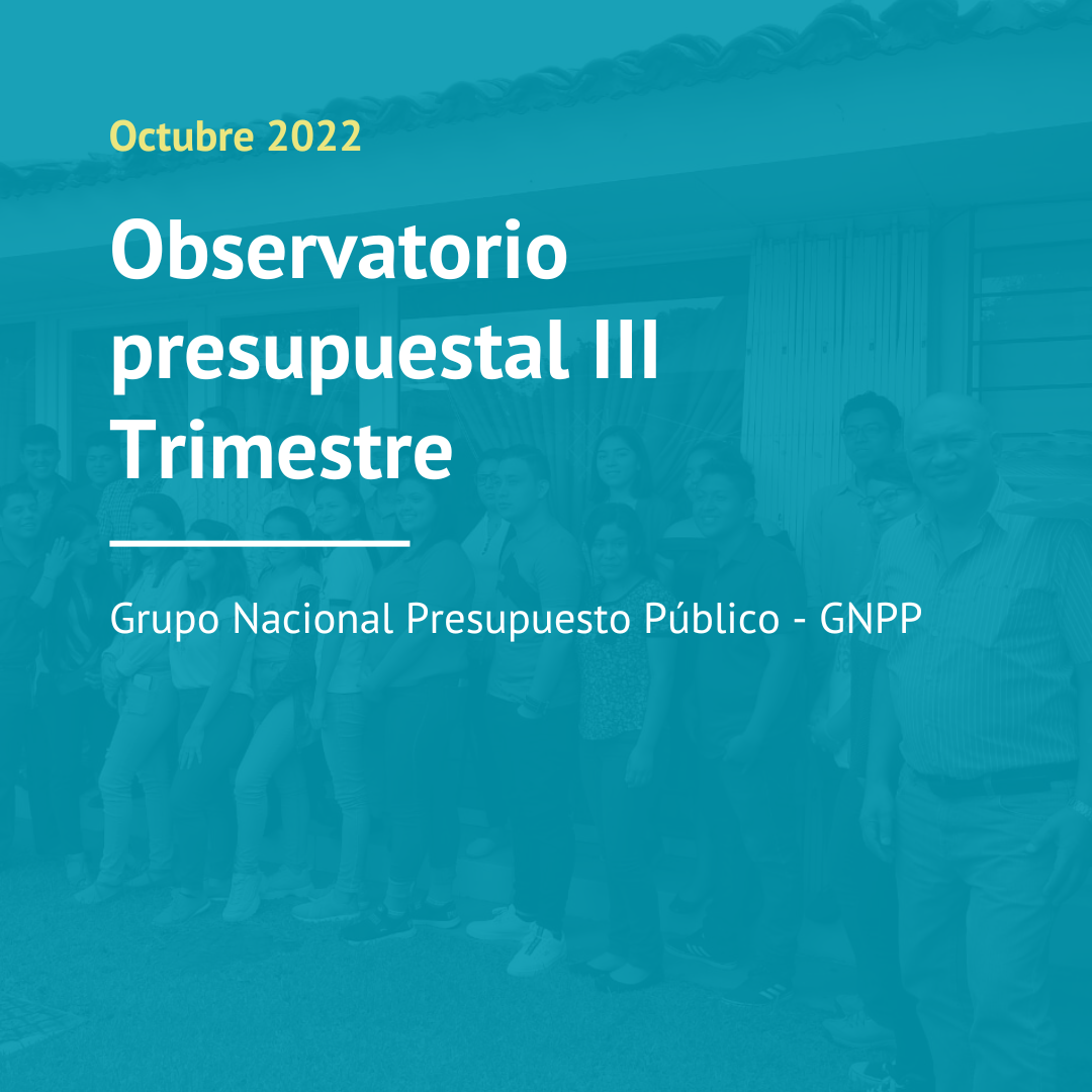 Observatorio presupuestal III Trimestre (2022)