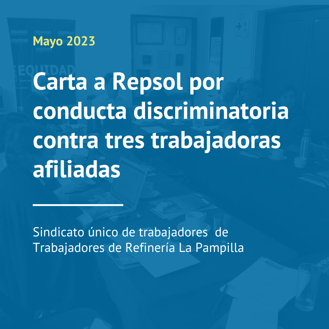 Carta a Repsol por conducta discriminatoria contra tres trabajadoras afiliadas (2023)