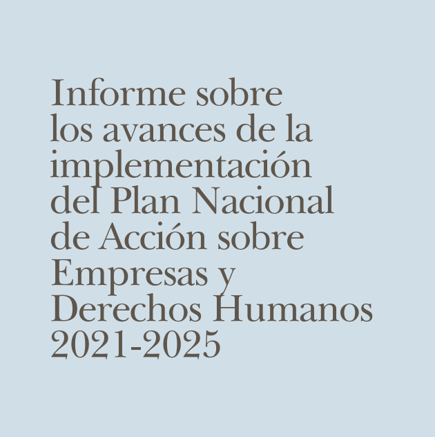 Informe sobre los avances de la implementación del Plan Nacional de Acción sobre Empresas y Derechos Humanos 2021-2025 (2023)